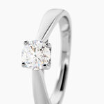 Bague Solitaire Vicoeuria Or Blanc Diamant Synth&eacute;tique - Parures de mariage Femme | Marc Orian