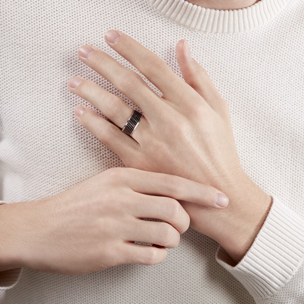Bague Femi Acier Blanc - Bagues grosses Homme | Marc Orian