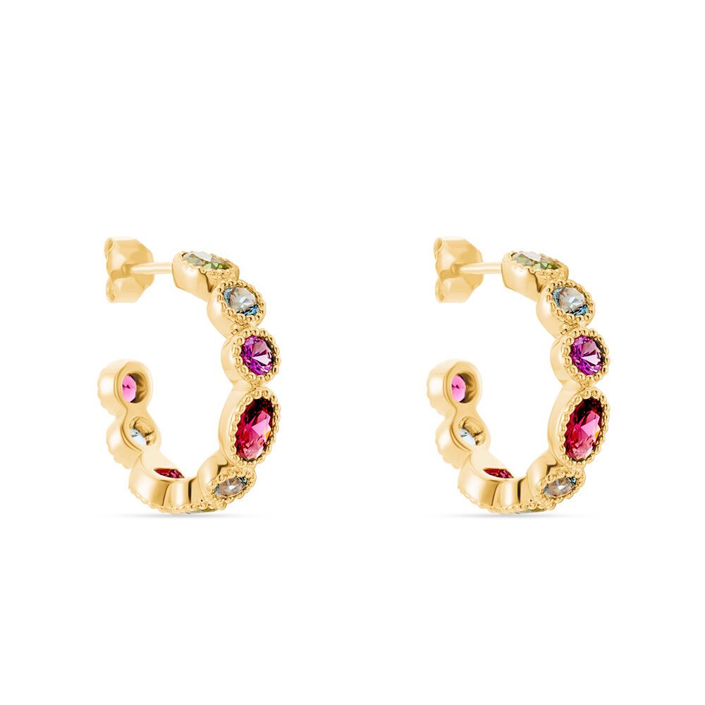 Cr&eacute;oles Lutine Ovales Plaqu&eacute; Or Jaune Oxyde Et Pierre De Synthese - Cr&eacute;oles Femme | Marc Orian