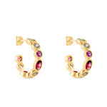 Cr&eacute;oles Lutine Ovales Plaqu&eacute; Or Jaune Oxyde Et Pierre De Synthese - Cr&eacute;oles Femme | Marc Orian