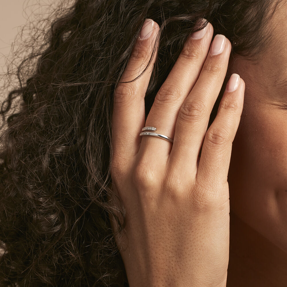 Bague Garoune Argent Blanc Oxyde De Zirconium - Bagues avec pierre Femme | Marc Orian