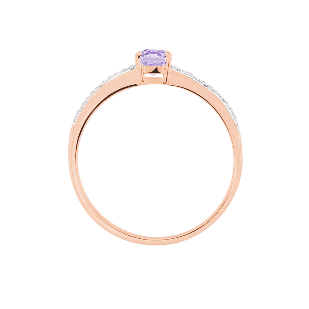 Bague Or Rose Amethyste Et Diamant - Bagues Femme | Marc Orian