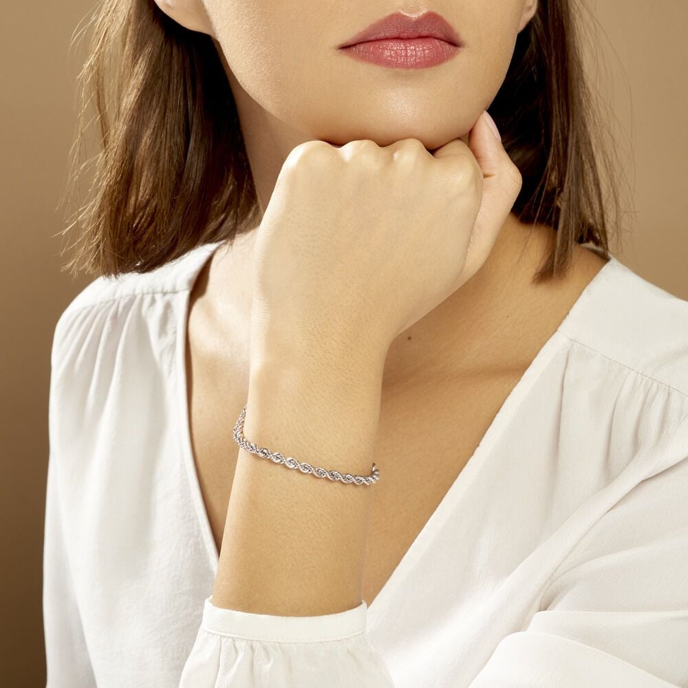 Bracelet Jerry Maille Corde Or Blanc - Bracelets mailles Femme | Marc Orian