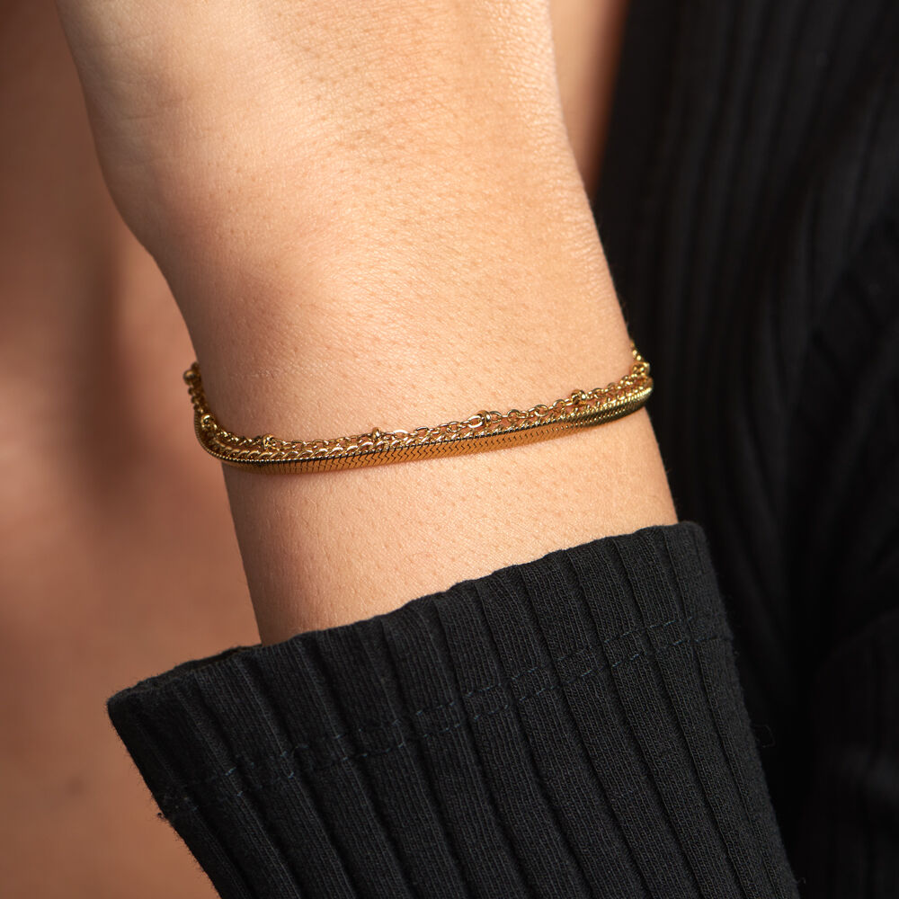 Bracelet Neva Acier Jaune - Bracelets chaînes Femme | Marc Orian