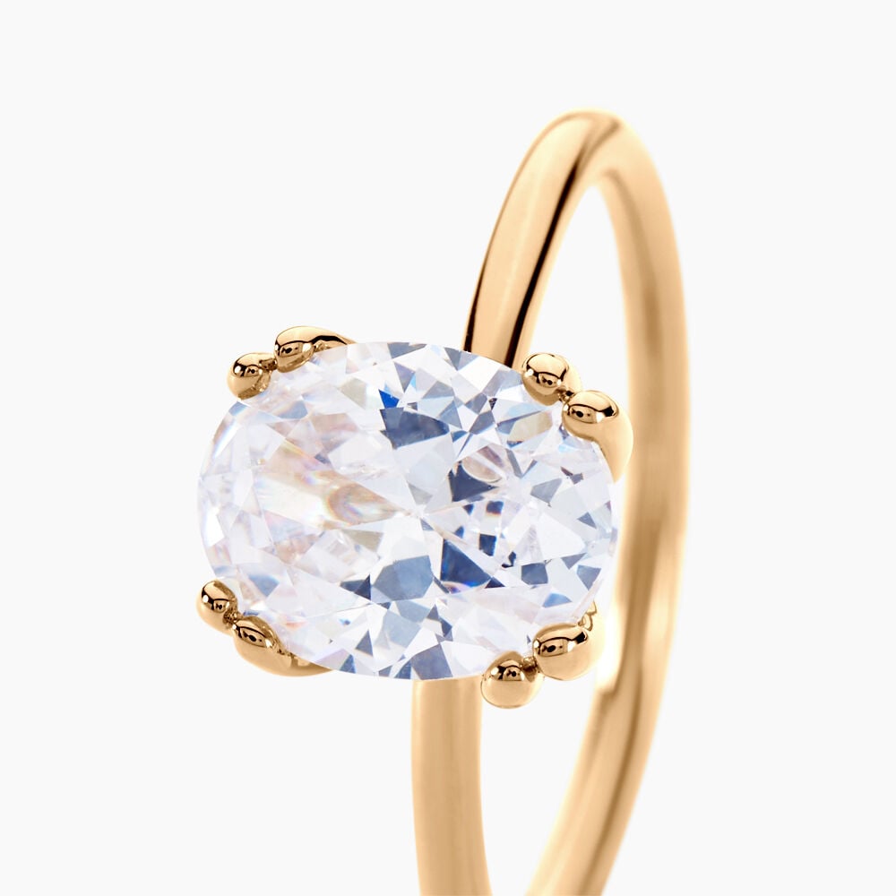 Bague Solitaire Plaqu&eacute; Or Liber Oxyde De Zirconium - Bijoux fantaisie Femme | Marc Orian