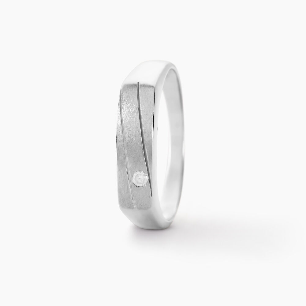 Chevalière Michel Argent Blanc Oxyde De Zirconium - Chevalières Homme | Marc Orian