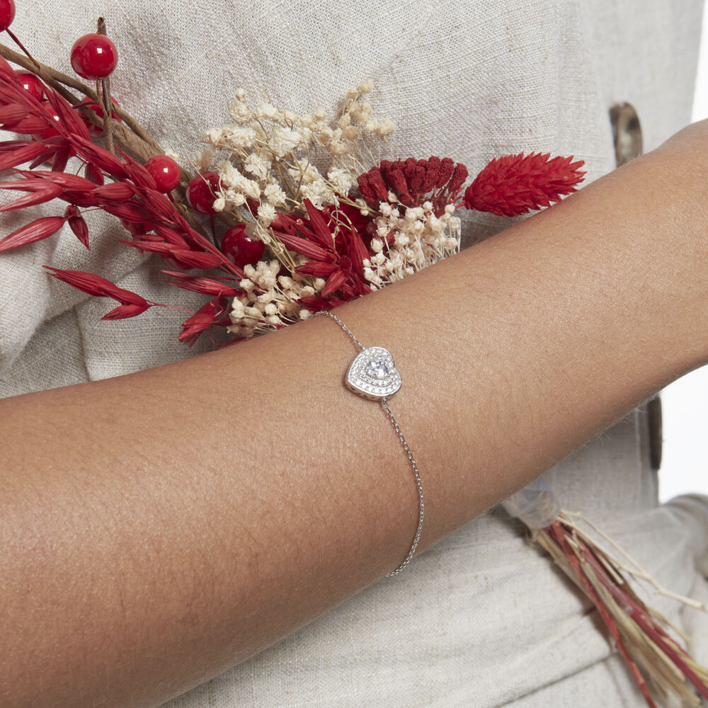 Bracelet Lumineuse Argent Blanc Oxyde De Zirconium - Bracelets chaînes Femme | Marc Orian