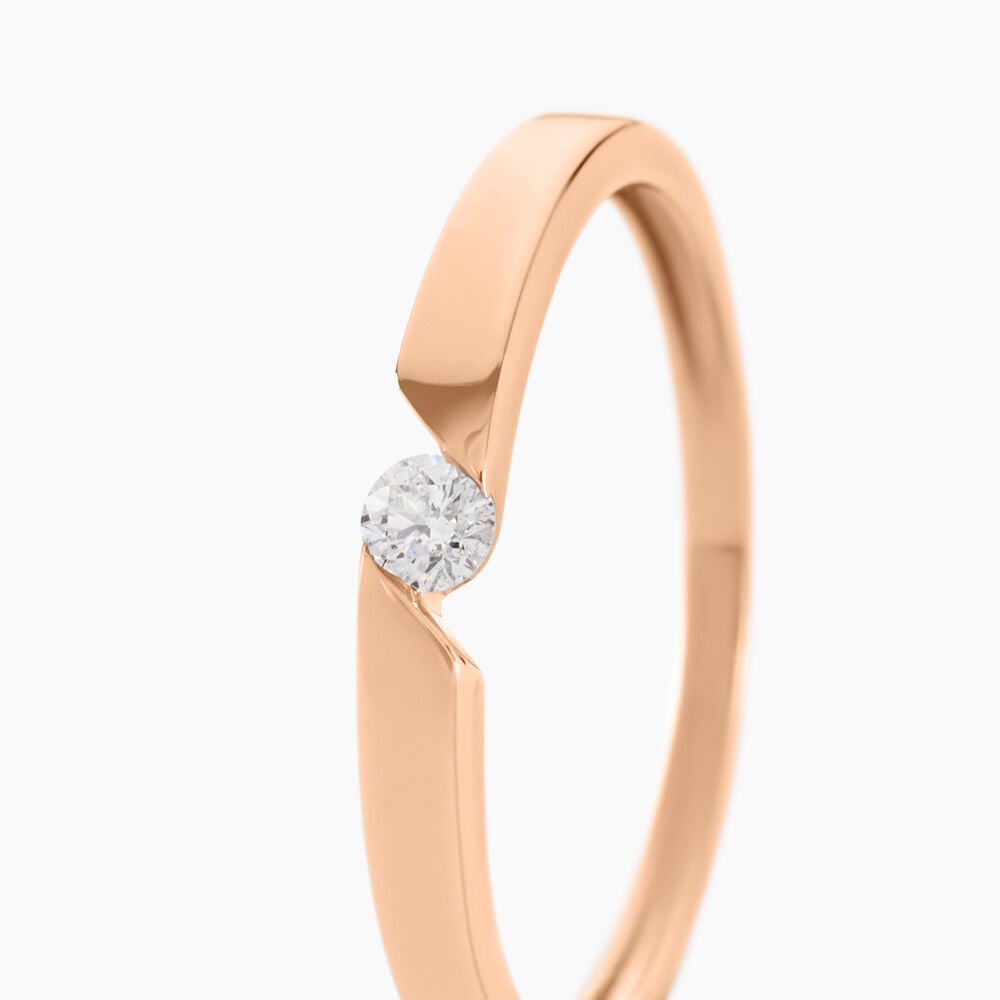 Bague Solitaire Anilie Or Rose Diamant - Parures de mariage Femme | Marc Orian