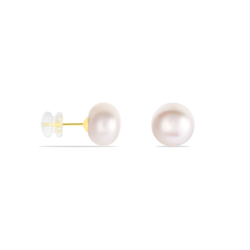 Boucles D'oreilles Puces Ursulina Or Jaune Perle De Culture - Boucles d'oreilles mariage Femme | Marc Orian