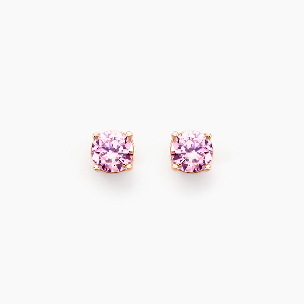Boucles D'oreilles Puces Rio Argent Rose Oxyde - Puces Femme | Marc Orian