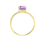 Bague Or Jaune Mone Amethyste Et Oxydes De Zirconium - Bagues pierres fines Femme | Marc Orian
