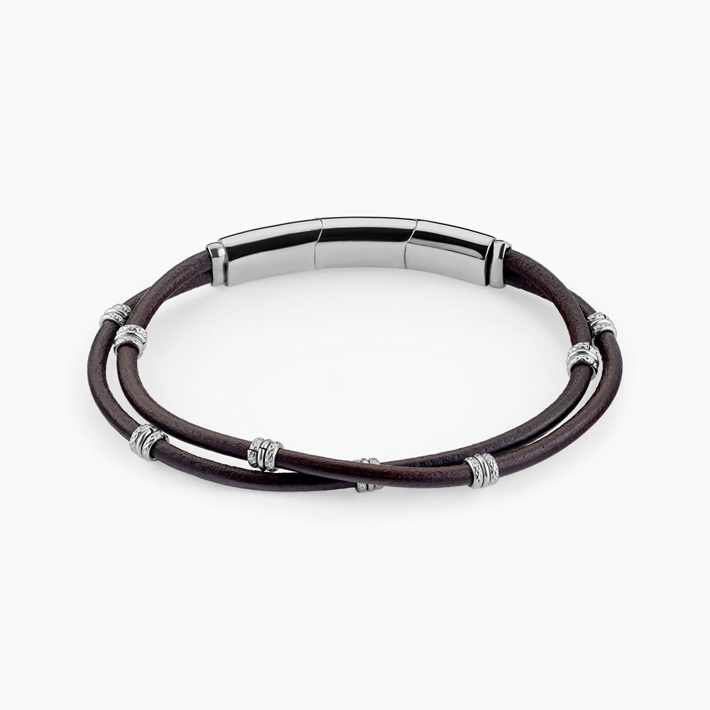 Bracelet Cuir De Vache Marron - Bracelets cuir Homme | Marc Orian