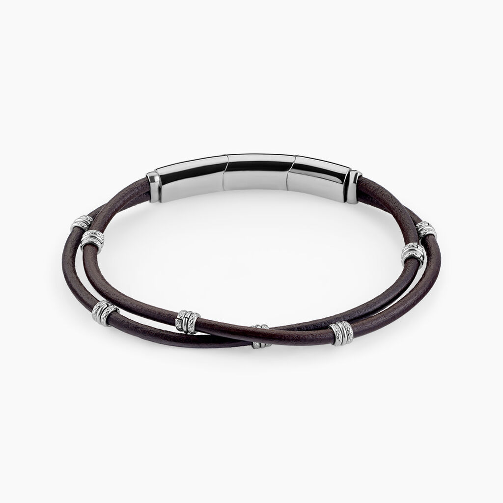 Bracelet Cuir De Vache Marron - Bracelets cuir Homme | Marc Orian