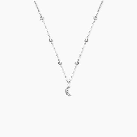 Collier Astria Argent Blanc Oxyde De Zirconium - Colliers avec pierres Femme | Marc Orian