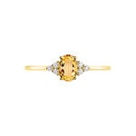 Bague Diapre Or Jaune Citrine Oxyde De Zirconium - Bagues pierres fines Femme | Marc Orian