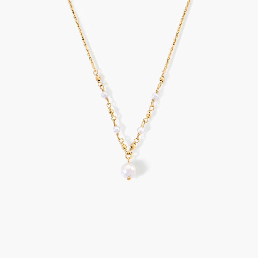 Collier Bindy Argent Dor&eacute; A L'Or 750/1000 Perle De Culture - Colliers avec pierres  | Marc Orian