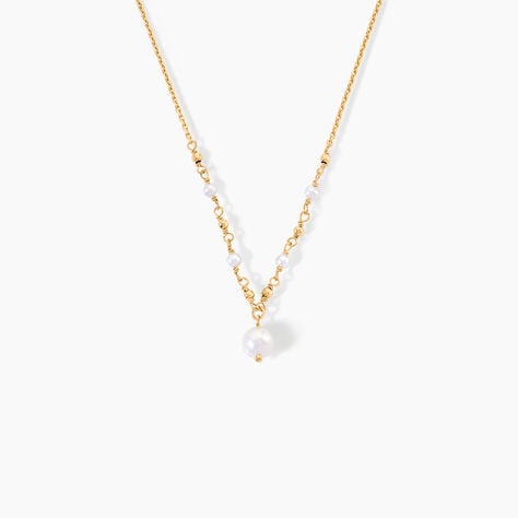 Collier Bindy Argent Dor&eacute; A L'Or 750/1000 Perle De Culture - Colliers avec pierres  | Marc Orian