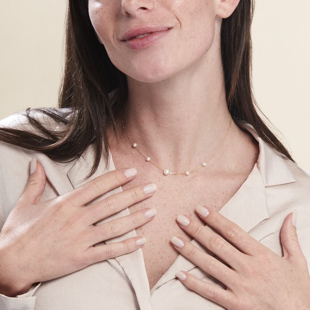 Collier Or Jaune Yolanda Perles De Culture - Colliers avec pierres Femme | Marc Orian