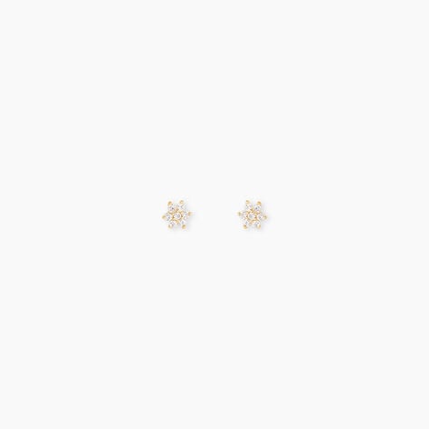 Boucles D'Oreilles Puces Barnabas Or Jaune Oxyde De Zirconium - Puces Femme | Marc Orian