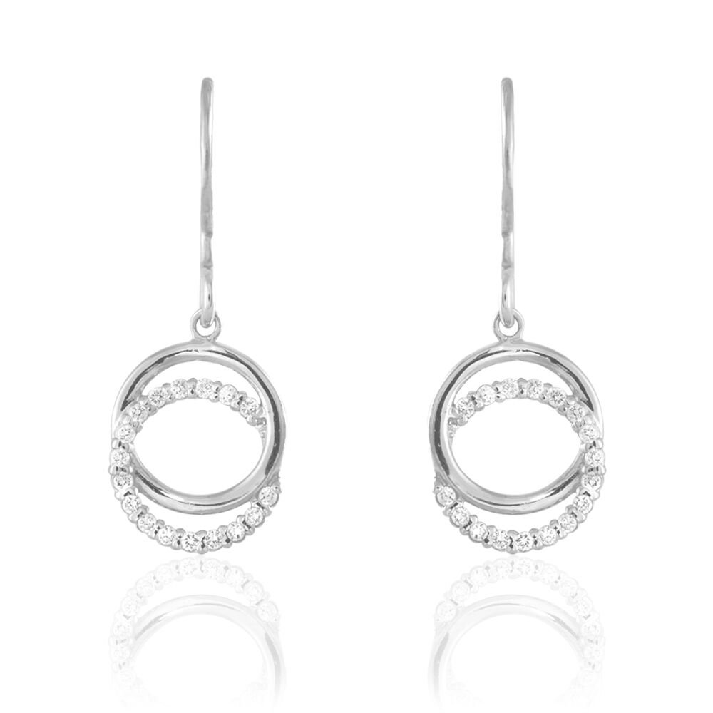 Boucles D'oreilles Pendantes Circus Argent Blanc Oxyde De Zirconium - Pendantes Femme | Marc Orian