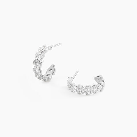 Cr&eacute;oles Fergal Argent Blanc Oxyde De Zirconium - Cr&eacute;oles Femme | Marc Orian