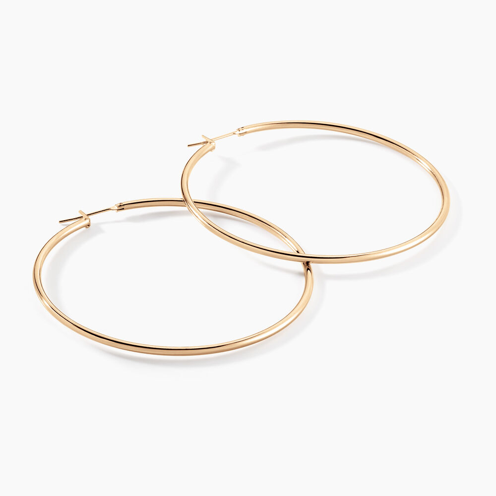 Cr&eacute;oles Ada Lisse Plaqu&eacute; Or Jaune - Grosses cr&eacute;oles Femme | Marc Orian