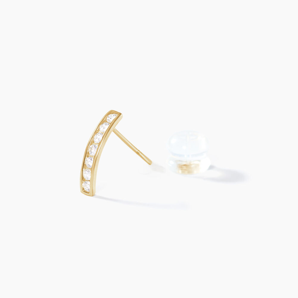 Boucles D'oreilles Jacoba Rondes Or Jaune Oxyde De Zirconium - Créoles Femme | Marc Orian