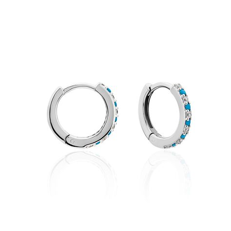 Créoles Elga Argent Blanc Oxyde De Zirconium - Boucles d'oreilles Créoles Femme | Marc Orian