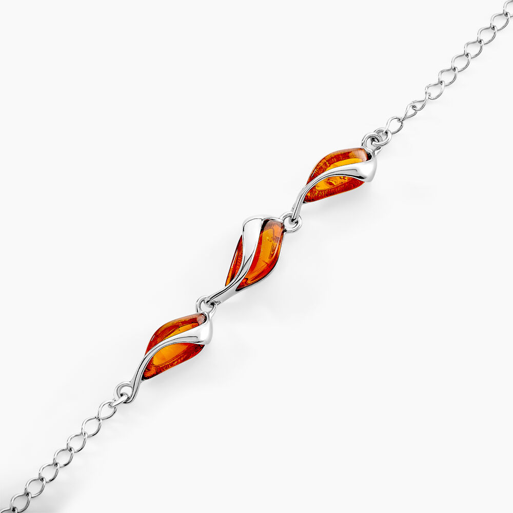 Bracelet Argent Blanc Eve-liseae Ambre - Bracelets chaînes Femme | Marc Orian