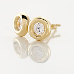 Boucles D'oreilles Puces Eden Serti Pneu Or Jaune Oxyde De Zirconium - Puces Femme | Marc Orian