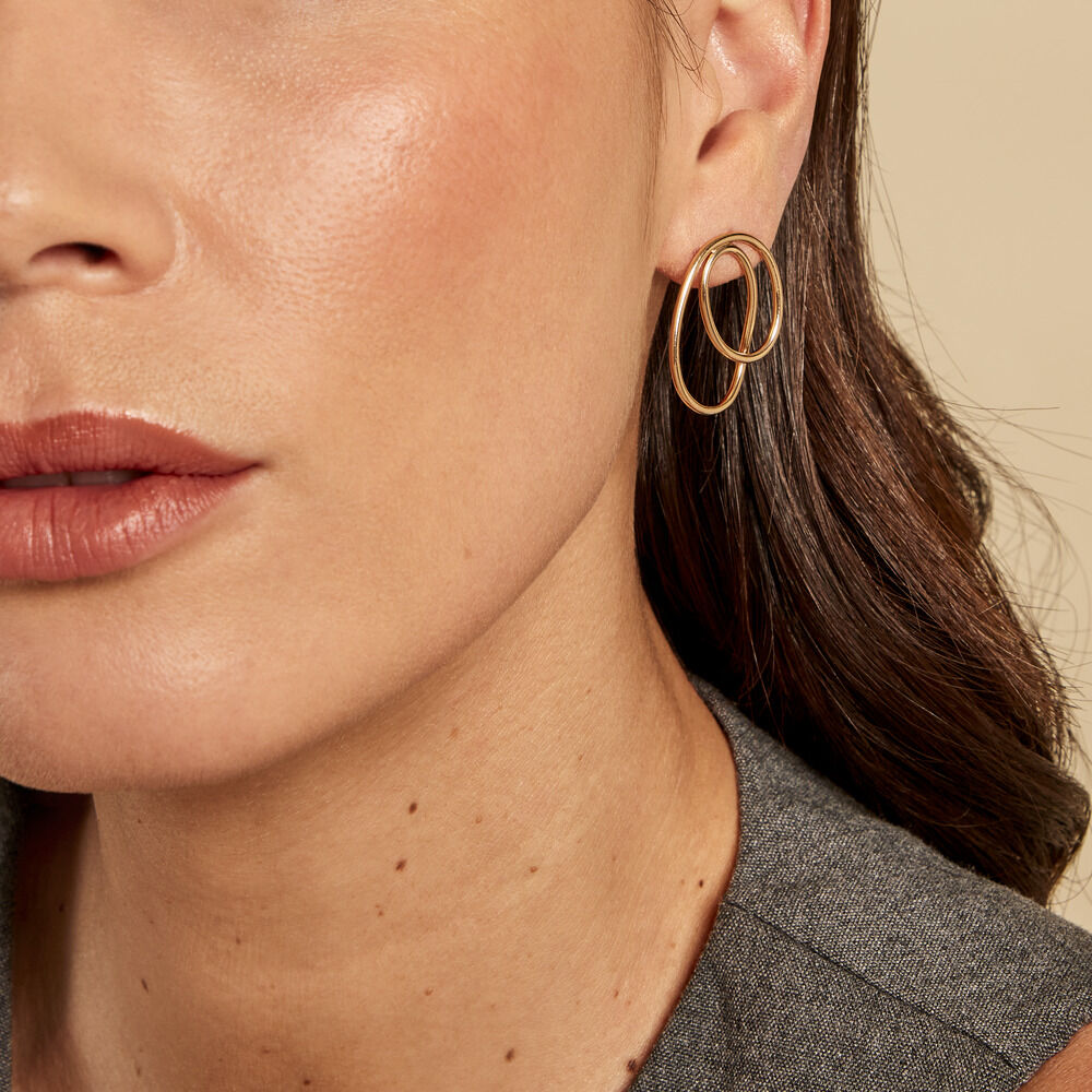 Boucles D'oreilles Pendantes Iza Plaque Or Jaune - Pendantes Femme | Marc Orian