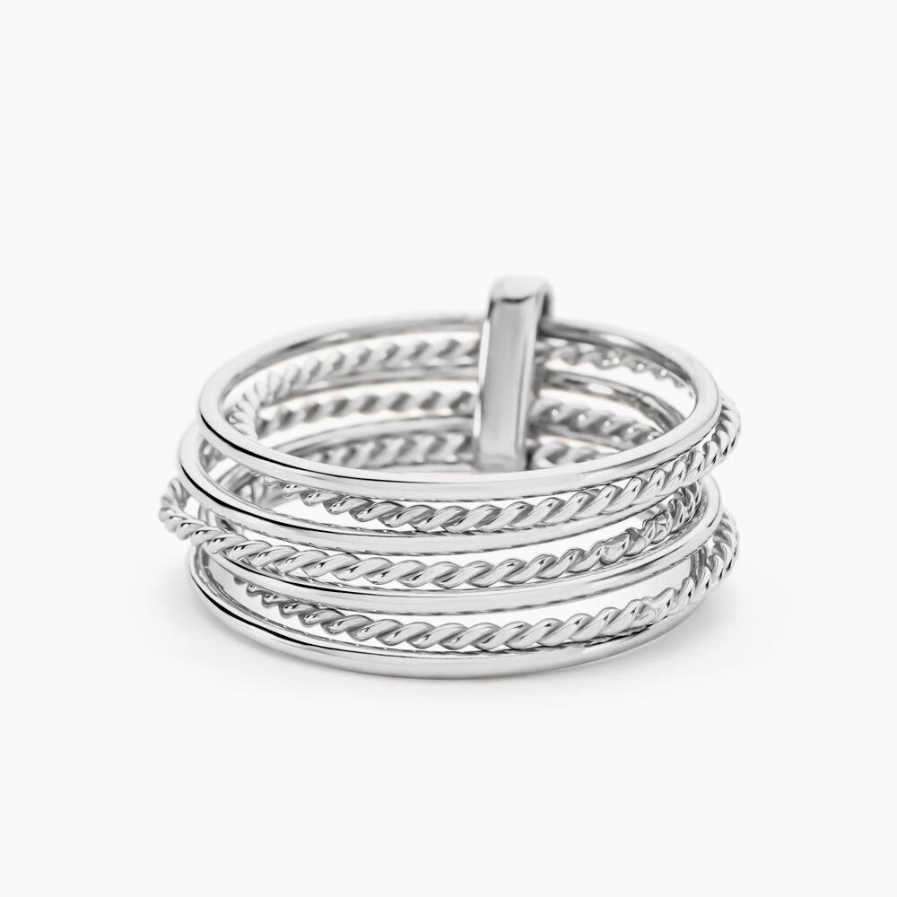 Bague Afiwa Argent Blanc - Bagues grosses Femme | Marc Orian