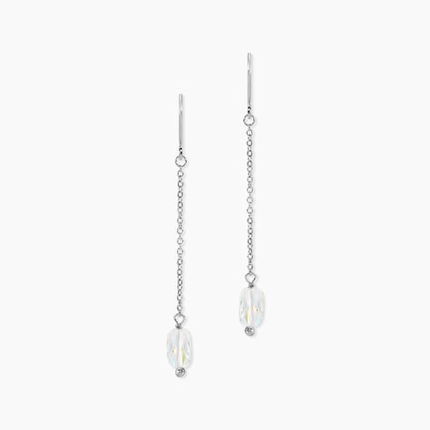 Boucles D'oreilles Pendantes Franz Argent Blanc Cristaux De Swarovski - Pendantes Femme | Marc Orian