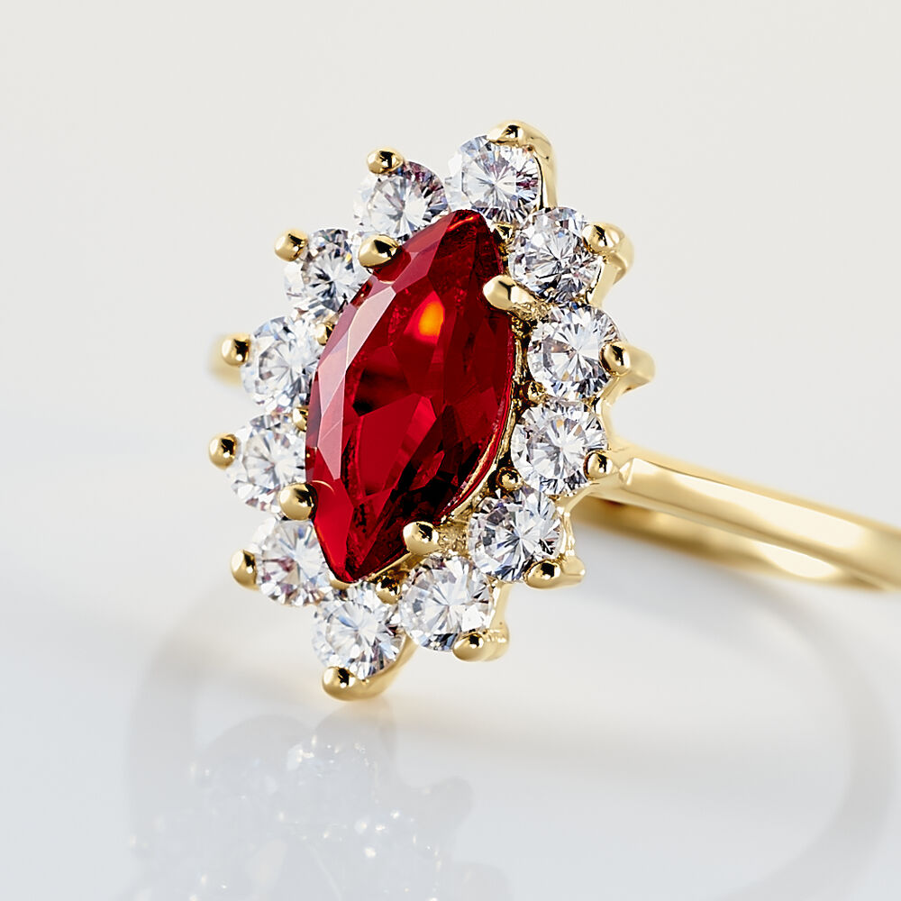Bague Lisea Plaqué Or Jaune Verre Et Oxyde De Zirconium - Bagues de promesse Femme | Marc Orian
