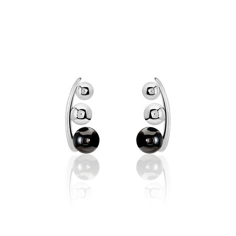 Bijoux D'oreilles Cleya Argent Blanc Céramique - Boucles d'oreilles Ear cuffs Femme | Marc Orian