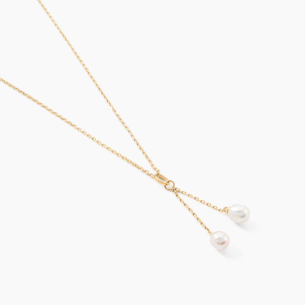 Collier Carrine 2 Fils Or Jaune Perle De Culture - Colliers avec pierres Femme | Marc Orian