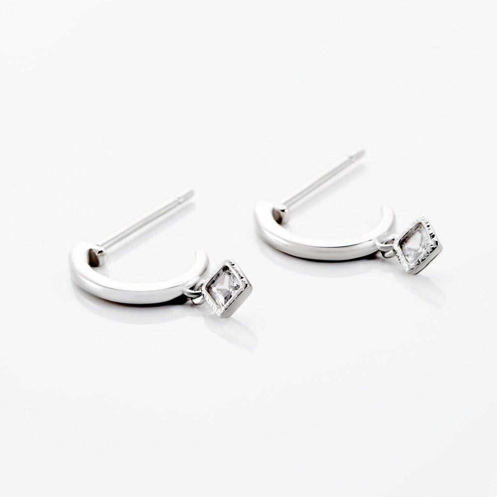 Créoles Ouvertes Argent Oxydes De Zirconium - Créoles Femme | Marc Orian