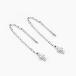 Boucles D'oreilles Pendantes Siem Argent Blanc Oxyde De Zirconium - Pendantes Femme | Marc Orian