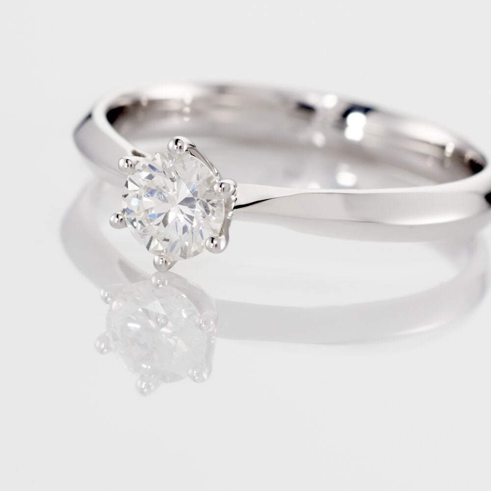Bague Solitaire Veronika Or Blanc Diamant - Parures de mariage Femme | Marc Orian