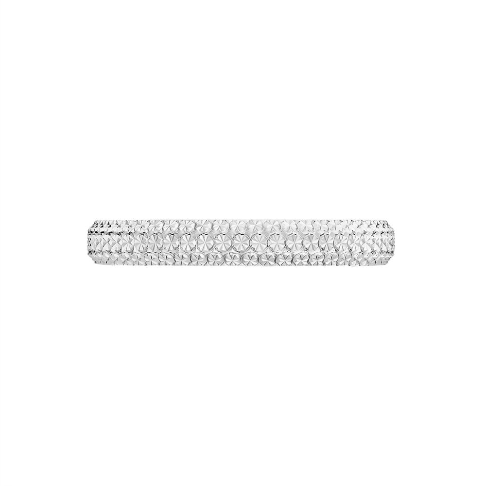 Alliance Multi Facettes Diamantee Ruban Plat Or Blanc - Alliances duo Femme | Marc Orian