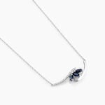 Collier Petale Or Blanc Saphir Et Diamant - Colliers avec pierres Femme | Marc Orian