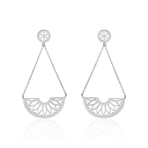 Boucles D'oreilles Pendantes Auxane Acier Blanc - Pendantes Femme | Marc Orian