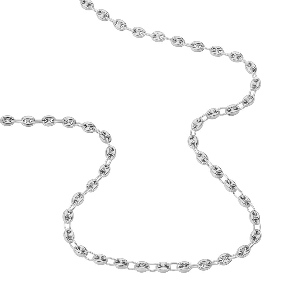 Collier Carrus Maille Grain De Cafe Argent Blanc - Chaines Homme | Marc Orian