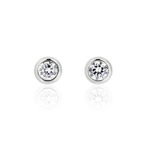 Boucles D'oreilles Puces Talya Argent Blanc Oxyde De Zirconium - Puces Femme | Marc Orian