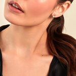 Boucles D'oreilles Puces Olimpia Argent Blanc Diamant Synth&eacute;tique - Puces Femme | Marc Orian