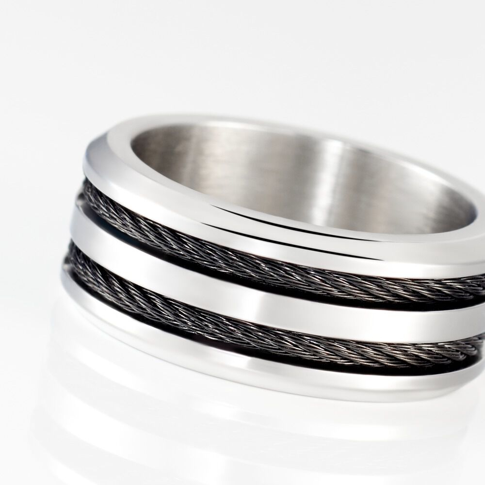 Bague Men's Steel Acier Blanc - Bagues grosses Homme | Marc Orian