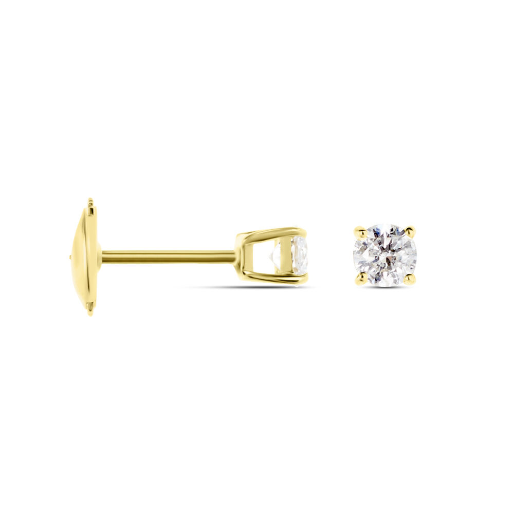 Boucles D'oreilles Puces Aphrodite Or Jaune Diamant - Puces Famille | Marc Orian