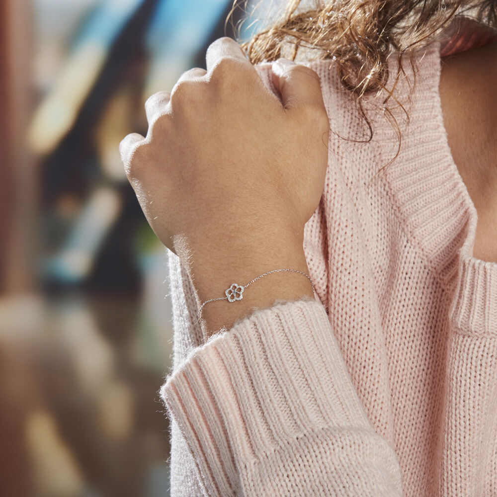 Bracelet Shareen Or Blanc Diamant - Bracelets chaînes Femme | Marc Orian
