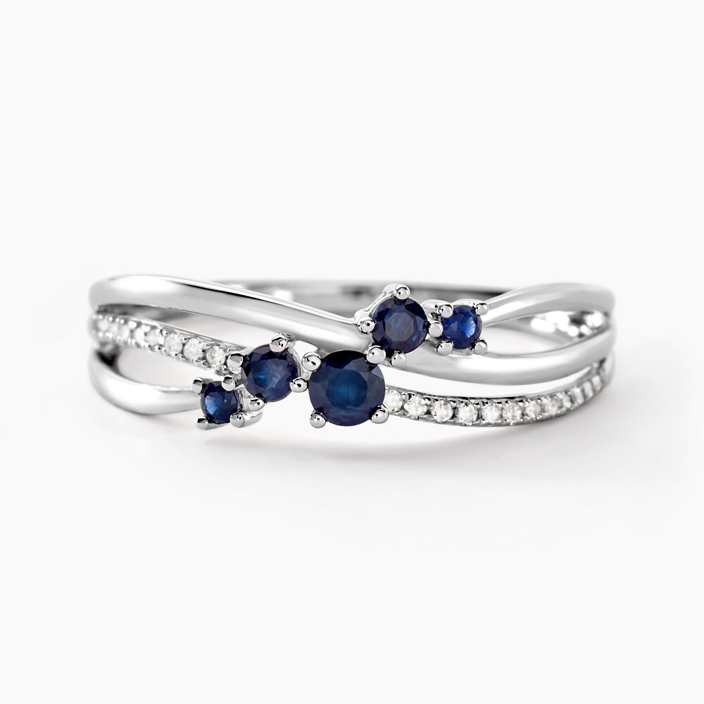 Bague Amarylis Or Blanc Saphir Diamant - Bagues vintage Femme | Marc Orian