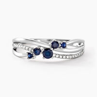 Bague Amarylis Or Blanc Saphir Diamant